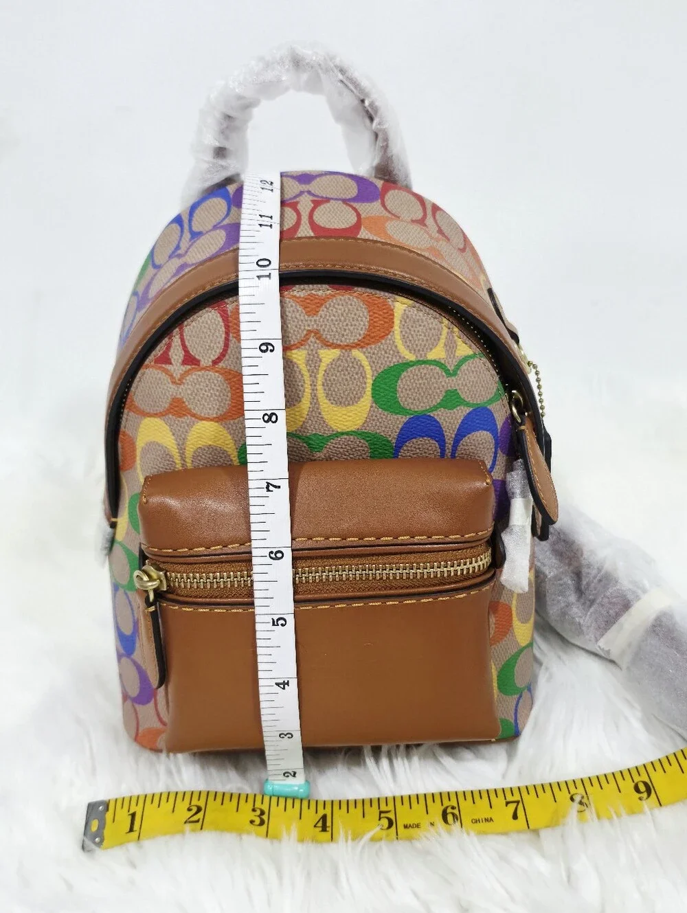 Coach Charter Backpack 18 Rainbow Signature Canvas Leather New With Tags